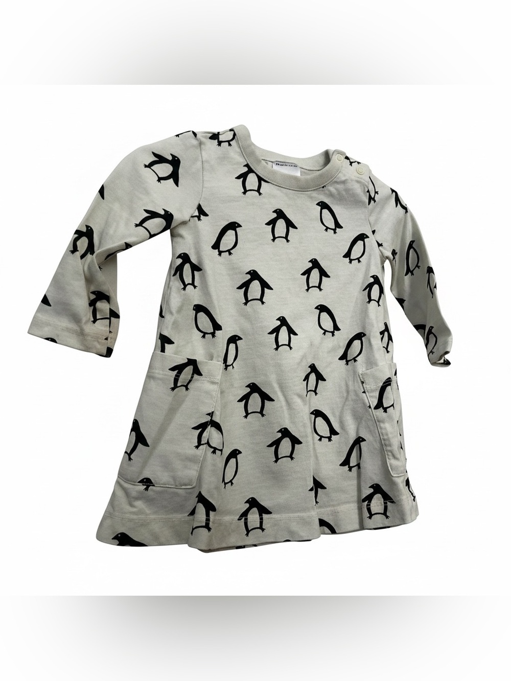 Hanna Andersson Baby Girl Long Sleeve Penguin Pocket Dress Size 70cm 6-12 Months